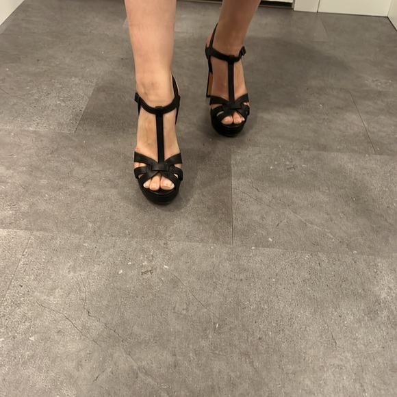 Open toe leather heels - Picture 6 of 7